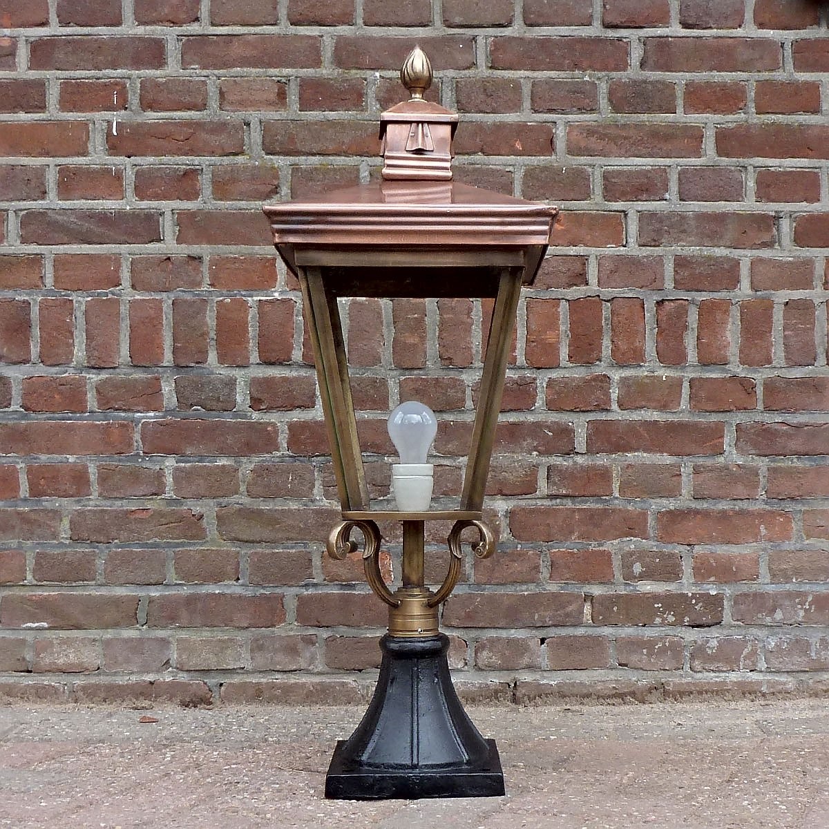 E7. Groenlo + kupfer laterne 4-kant 70. Höhe: 90 cm