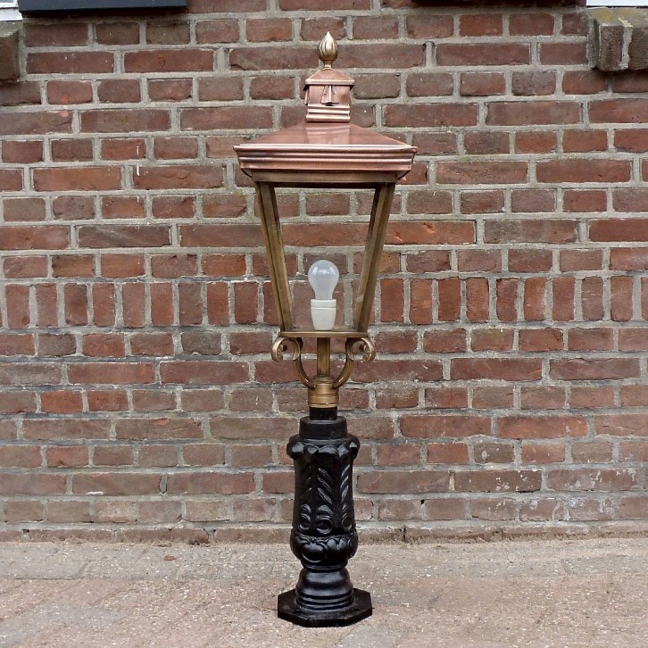 E11. Plantdeco klein + kupfer laterne 4-kant 70. Höhe: 110 cm