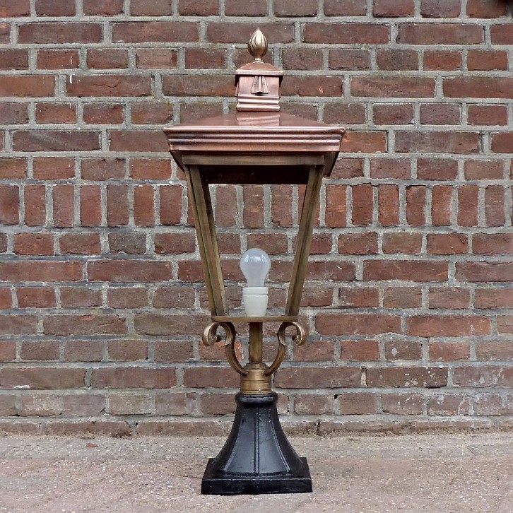 E7. Groenlo + kupfer laterne 4-kant 70. Höhe: 90 cm